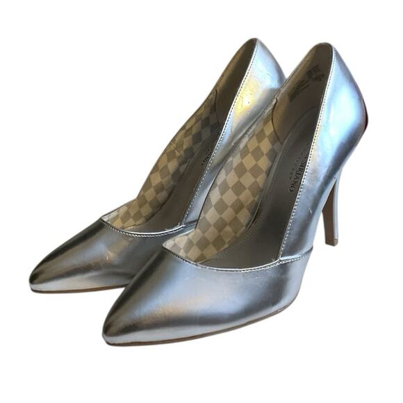Christian Siriano Size 8.5W High Heels Pumps Shoes Metallic Silver Color - Picture 2 of 14